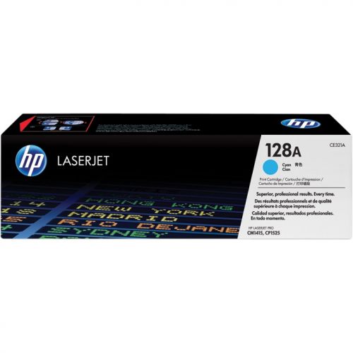 Genuine HP 128A Cyan LaserJet Toner Cartridge (CE321A)