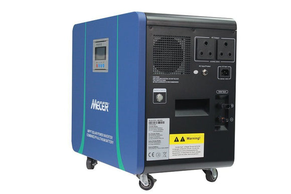 Mecer Lithium Trolley - 2kVA 2kW Lithium Battery Inverter Trolley with 100Ah Lithium-ion Battery and 820W MPPT Controller