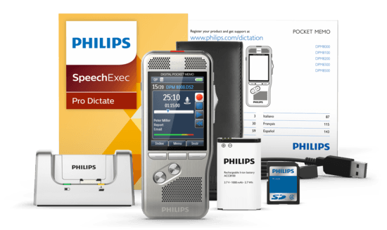 Philips DPM 8500 Professional Dictation Recorder - with Integrated Barcode Scanner