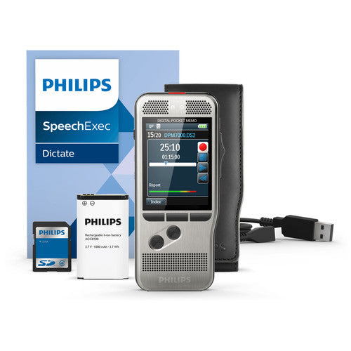 Philips DPM 7200 Professional Dictation Recorder - Includes free 2 years SpeechExec Dictate Software subscription.