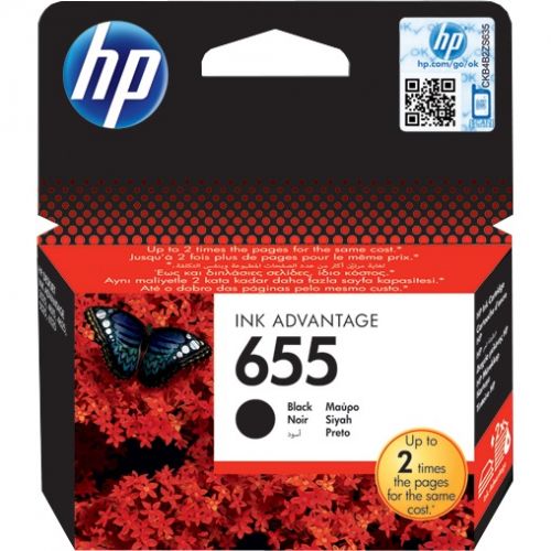 Genuine HP 655 Black Ink Cartridge (CZ109AE)