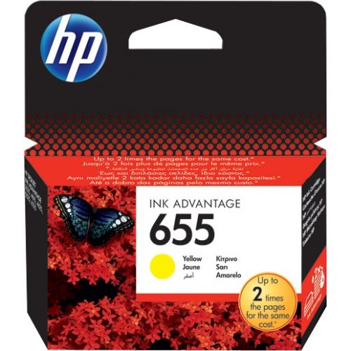 Genuine HP 655 Yellow Ink Cartridge (CZ112AE)