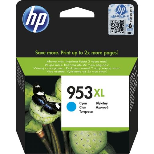 Genuine HP 953XL High Yield Cyan Ink Cartridge (F6U16AE)