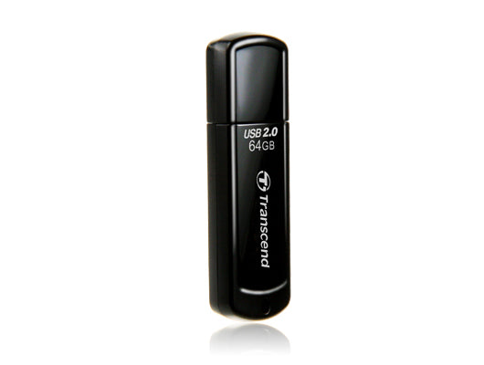 Transcend JetFlash™350 USB 2.0 Compliant Flash Drive - Piano Black