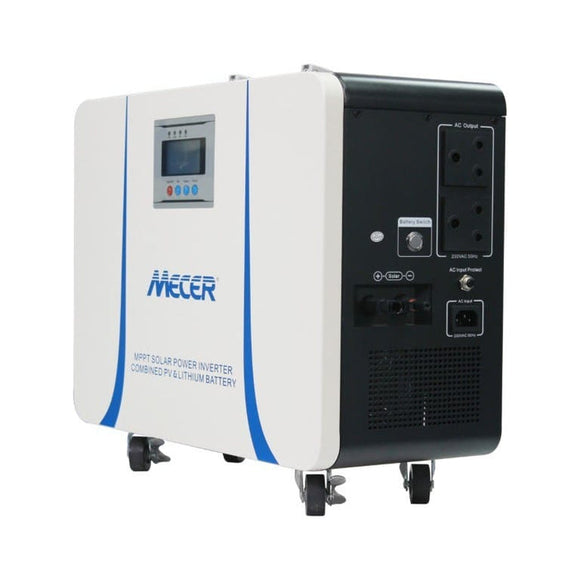 Mecer Lithium Trolley - 1kVA 1kW Lithium Battery Inverter Trolley with 50Ah Lithium-ion Battery and 820W MPPT Controller